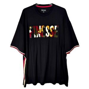 Makobi Finesse Graphic T Shirt Camo Chenille Patch 5XB Big 5X Streetwear Tee